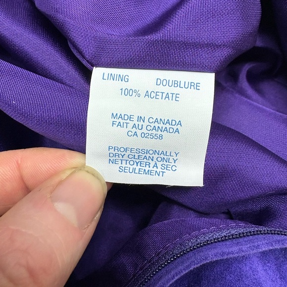 Danier Womens Size 8 Vintage 80s Bright Royal Purple Suede Leather Pencil Skirt - Picture 5 of 9